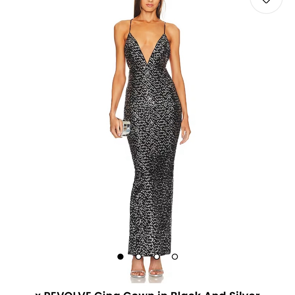 REVOLVE Black and Silver Maxi Dress
